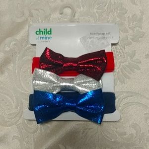 Carter's Child of Mine 3 pc Headband Set - Patriotic Red, White, Blue